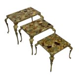 Vintage Set Nesting Tables Onyx Marble 60s Side Tables