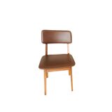 Vintage STOL Kamnik Dining Chair: 1970s Yugoslavian Mid-Century Leather Bis