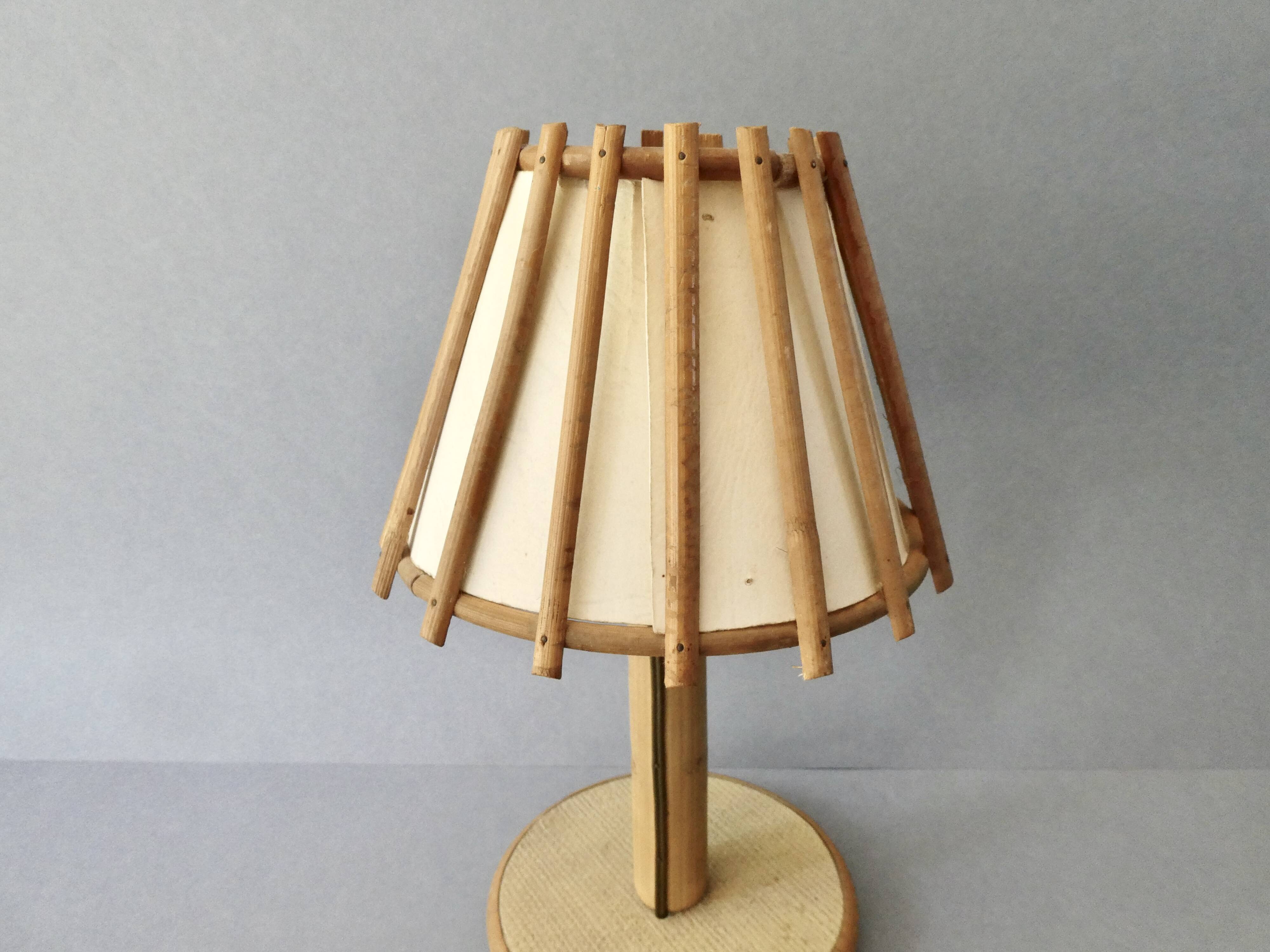 Rattan lamp Art Vannerie France, 70s