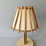 Lampe en rotin Art Vannerie France, années 70