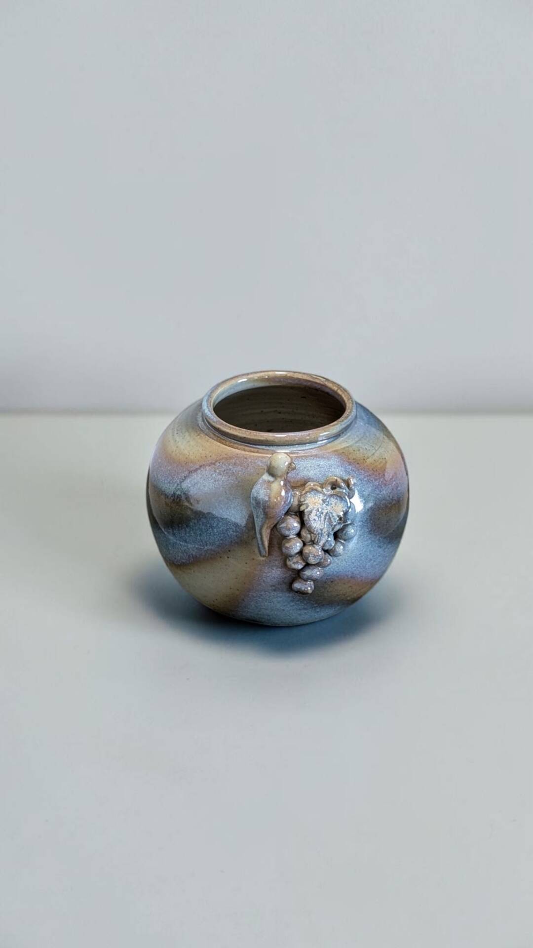 Stoneware vase signed JM – Jean-Marie Delahaye