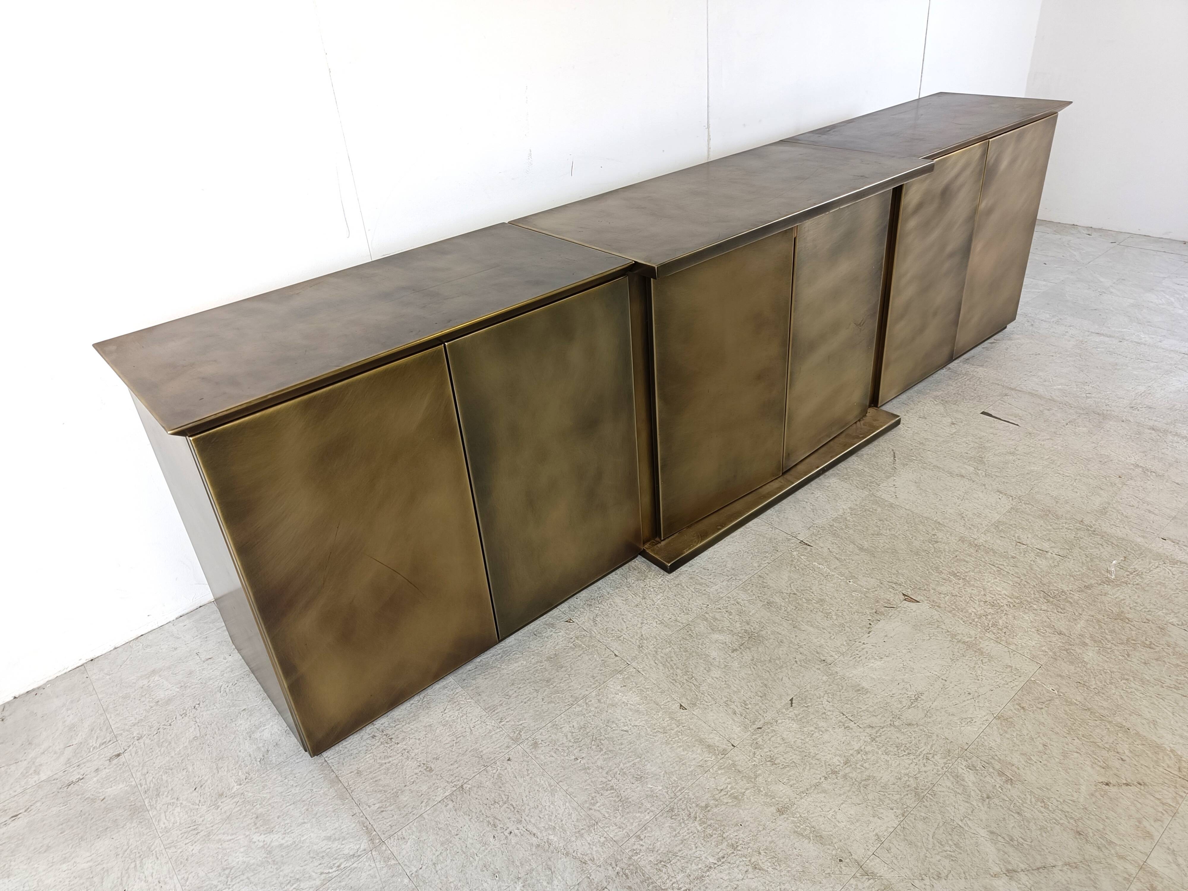 Enfilade XL en laiton par Belgochrom, 1980
