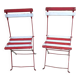 Pair of antique 1900s folding garden bistro chairs