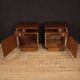 Pair of Italian nightstands in walnut and burl