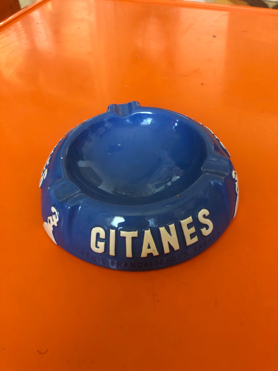 Longchamp France blue gypsy ashtray