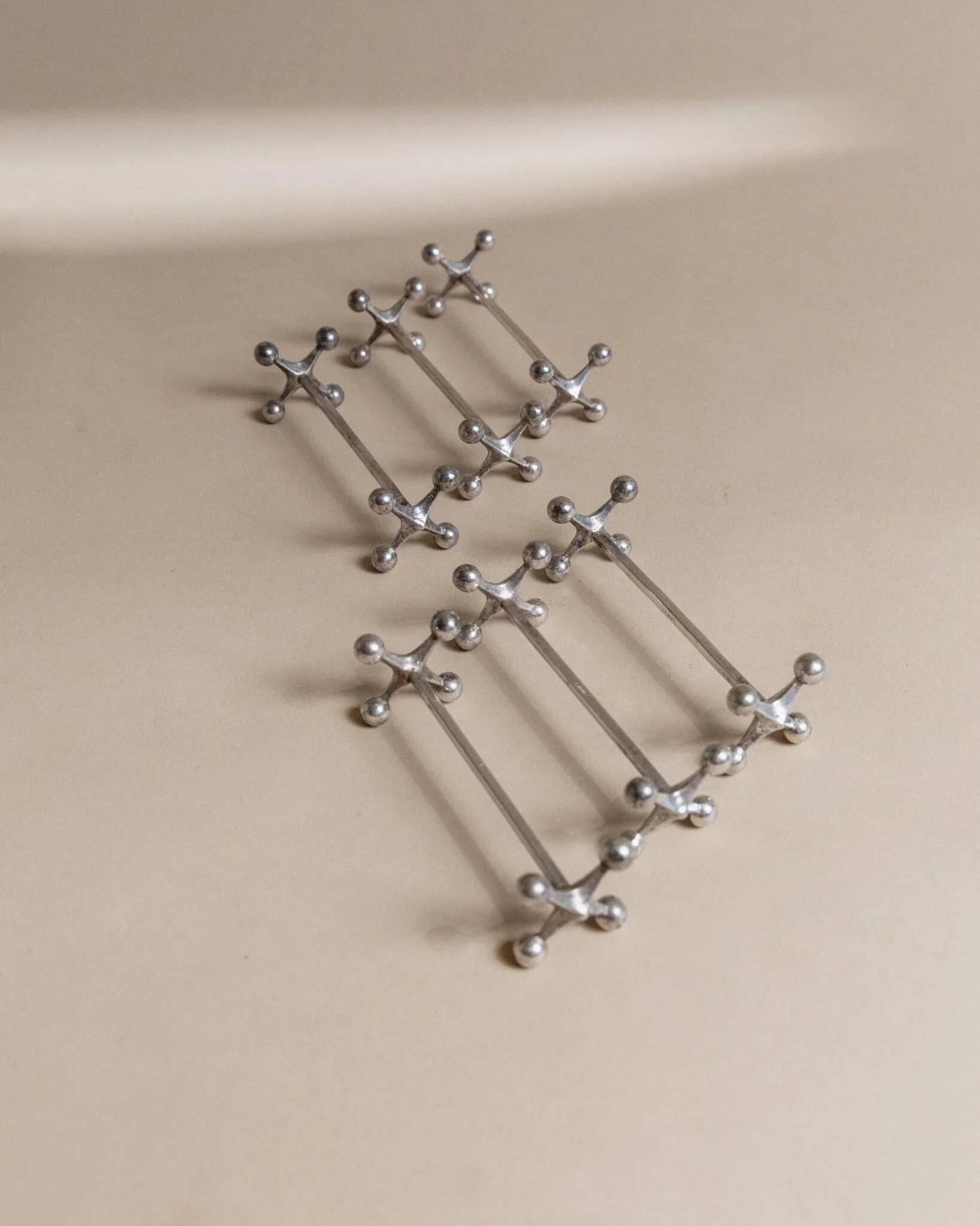 Set of 6 vintage silver-plated knife rests by Berndorf (Germany), 1880s.