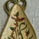 Enamelled brass pear cup