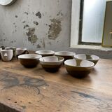 Ensemble céramique anthropomorphe théière, tasses et bol