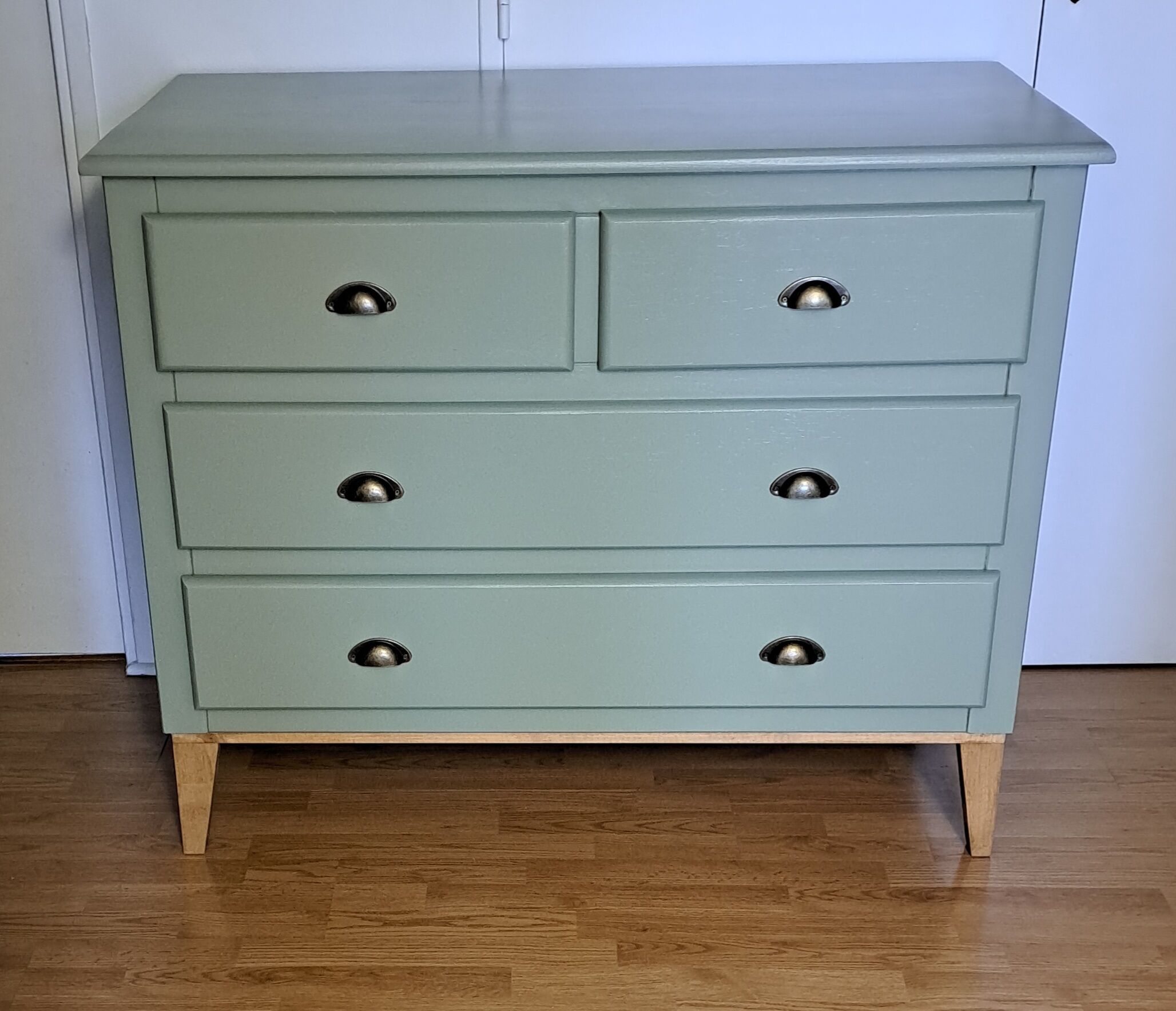 Scandinavian forest green chest of drawers