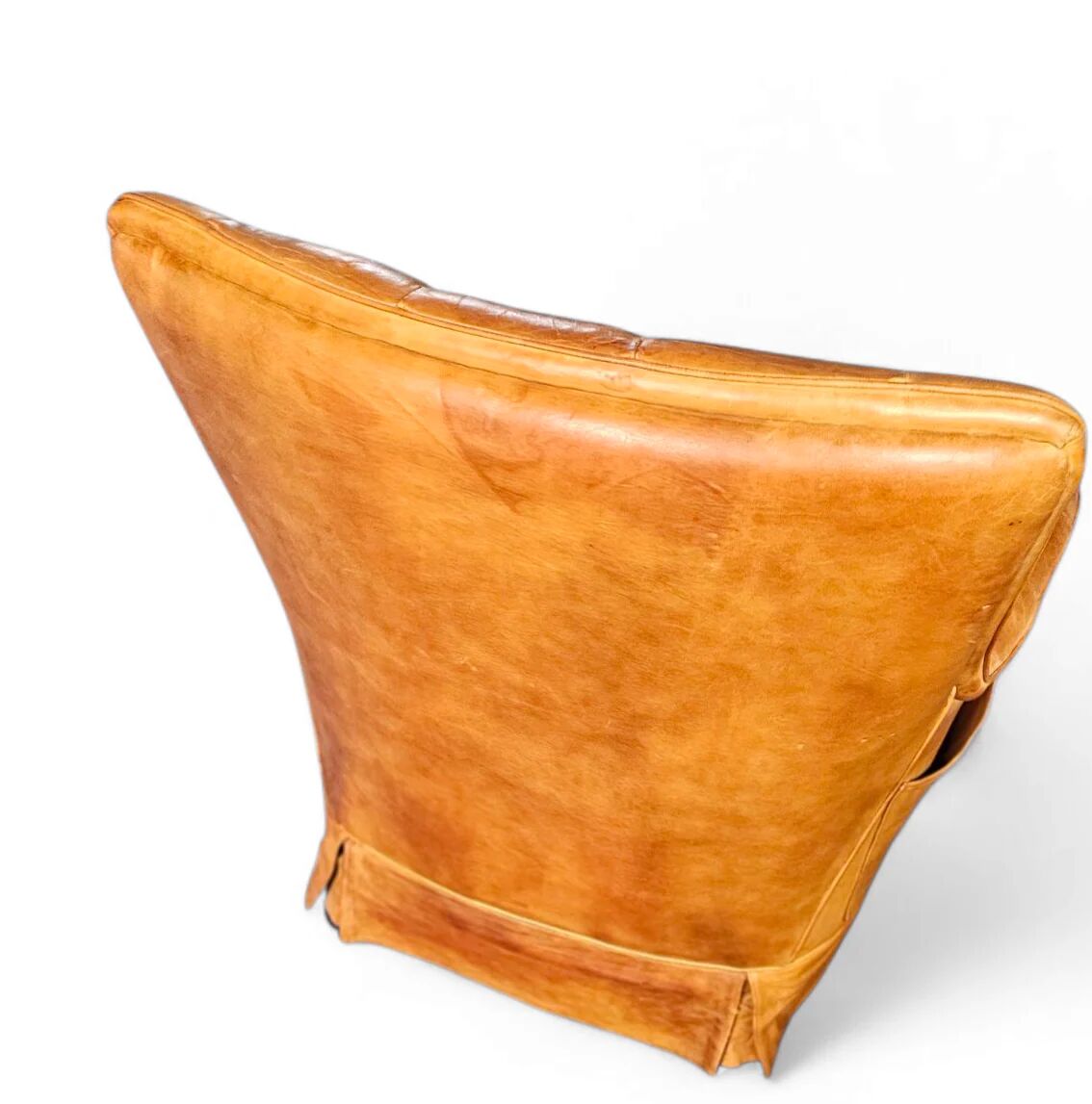 Sheep leather club chair 1970s with magazine holder