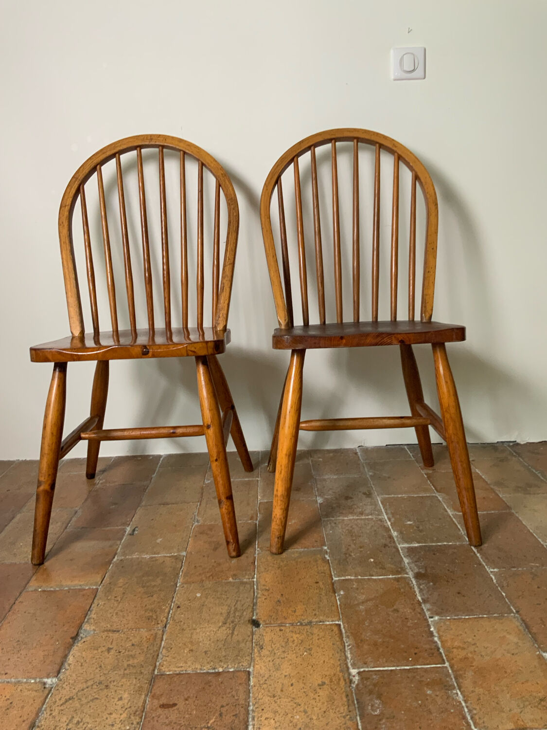 Paire de chaises anglaises en pin