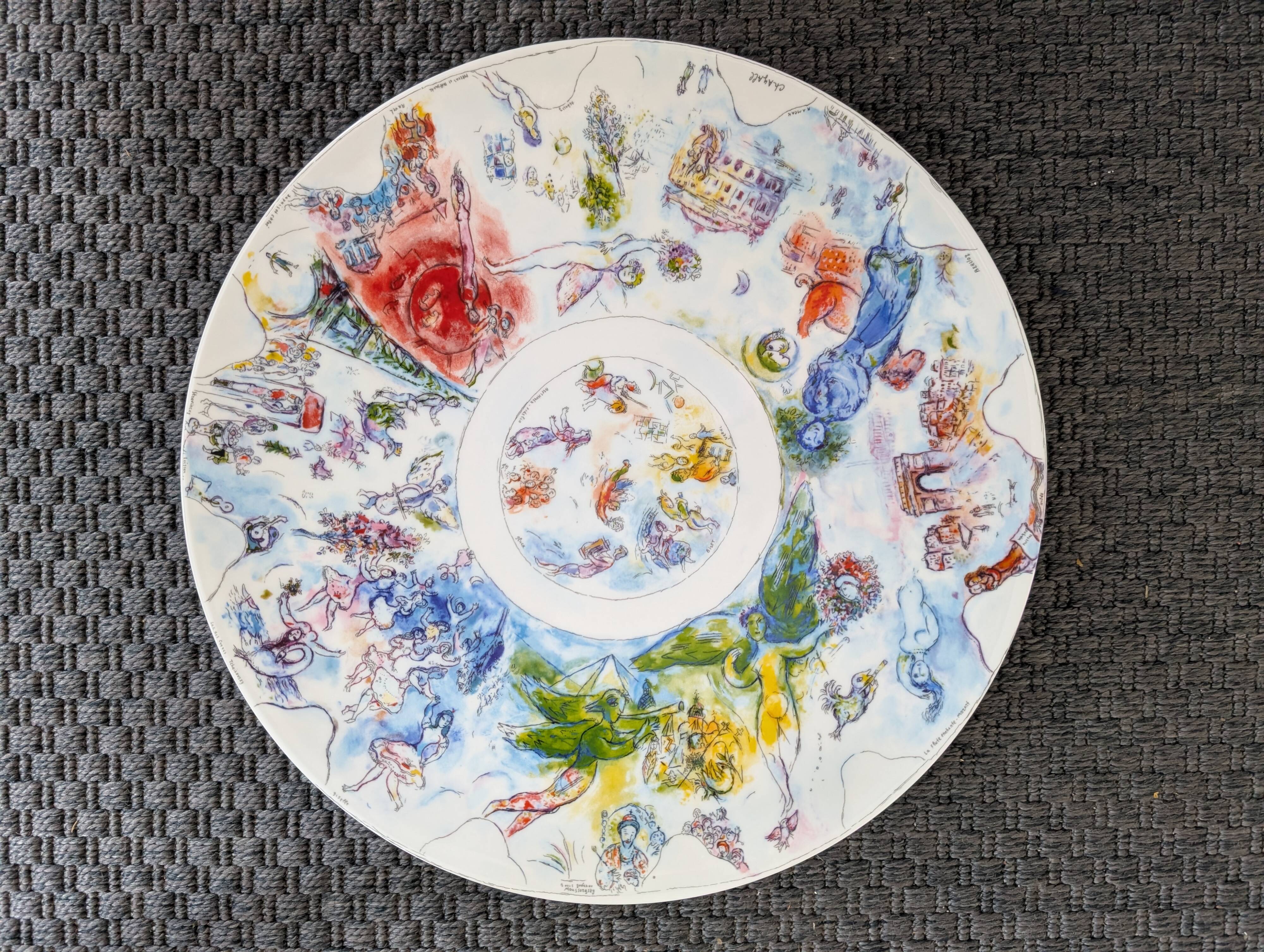 Bernardaud Marc Chagall Opéra Garnier Limoges Porcelain Coupe Plate, 36 cm