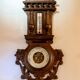 Henri II barometer and thermometer in carved wood