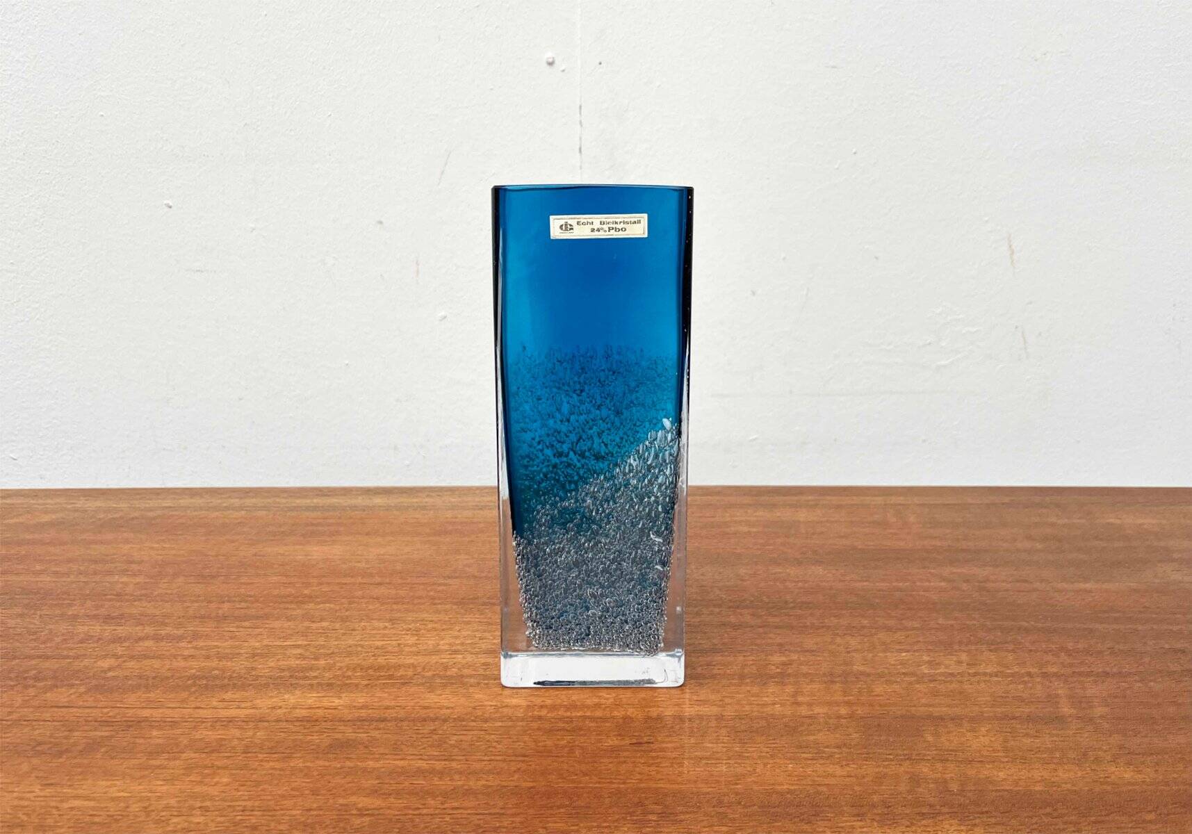 Mid-Century German Glass Block Vase by Ingrid Glas, Germany, 1960s