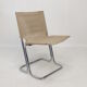 Set of 2 italian canvas and chromed metal chairs, 1970's