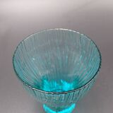 Set of 6 turquoise glass water glasses around 1975