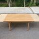 Table à manger design scandinave extensible décapée en teck brut 1960