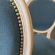 Louis XVI cabriolet armchair in blue velvet and wood, restored.
