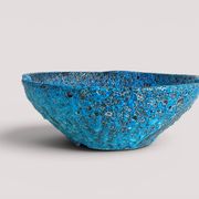 Turquoise ceramic fruit bowl by Charles Cart Vallauris, circa the 1960s.