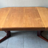 Table scandinave ronde vintage à pied central étoile extensible