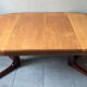 Vintage round Scandinavian table with extendable star center leg