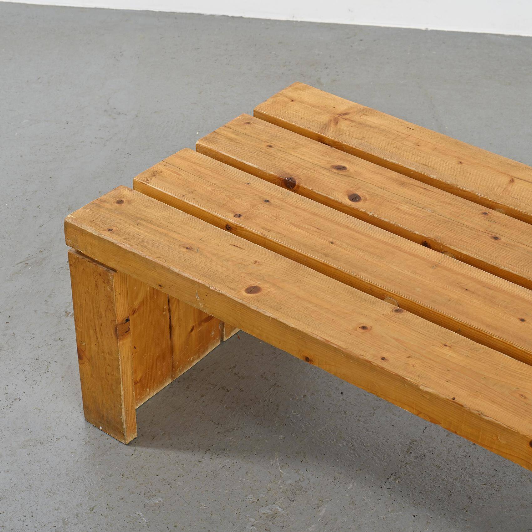 Large bench of Les Arcs by Charlotte Perriand, 1985