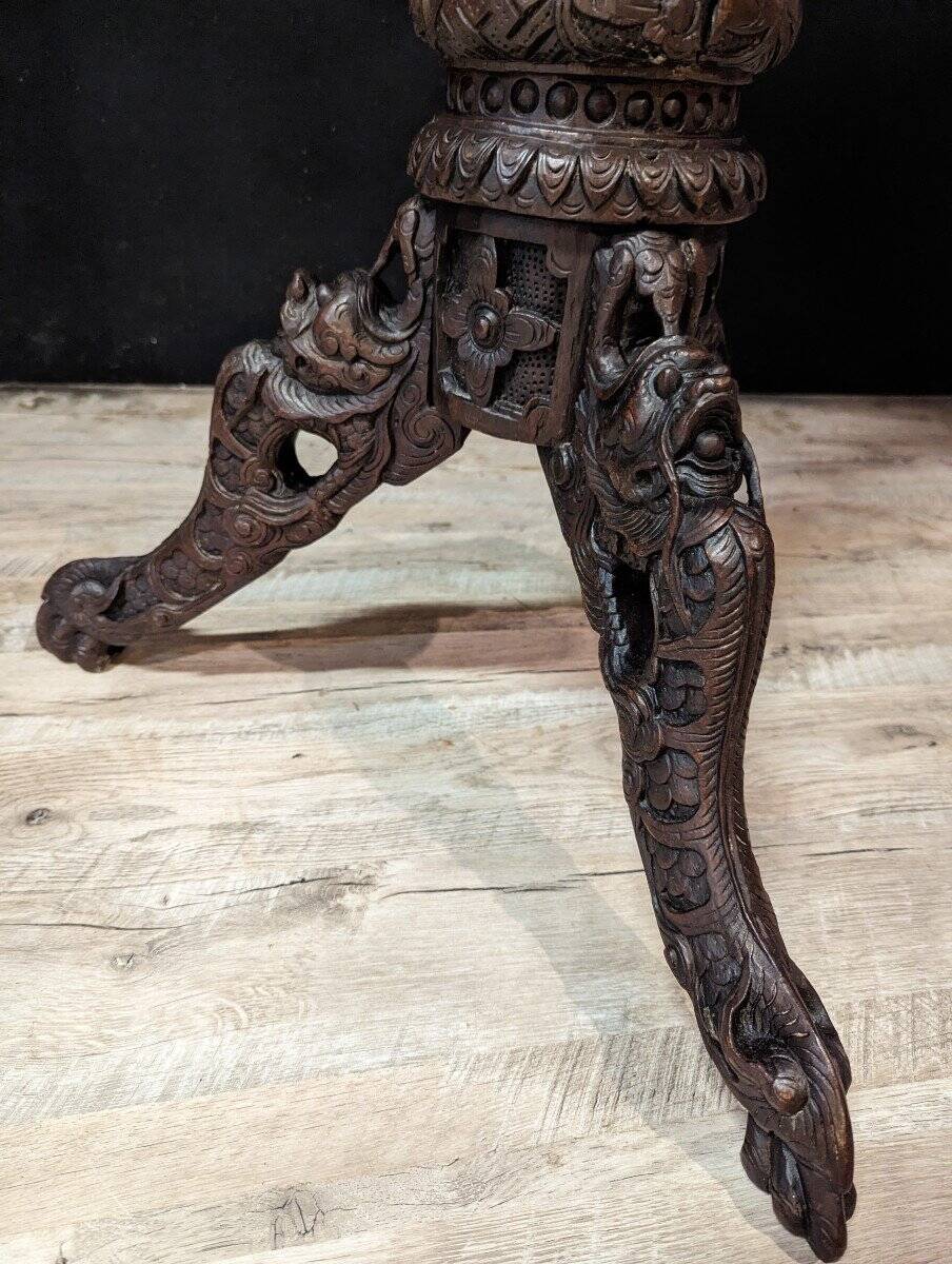 Indochinese tripod stool made of ironwood