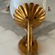 Paire d'appliques feuilles de palmier Hollywood Regency avec globes opaques par Hans Kögl, Allemagne, années 1970