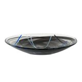 Glass platter Contrast, Swedish design, 1980s, manufacturer: Kosta Boda, de