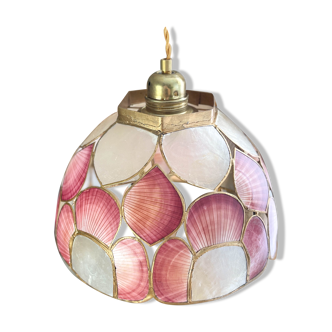 Mother-of-pearl and vintage brass pendant lamp