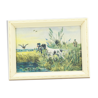 vintage dog painting