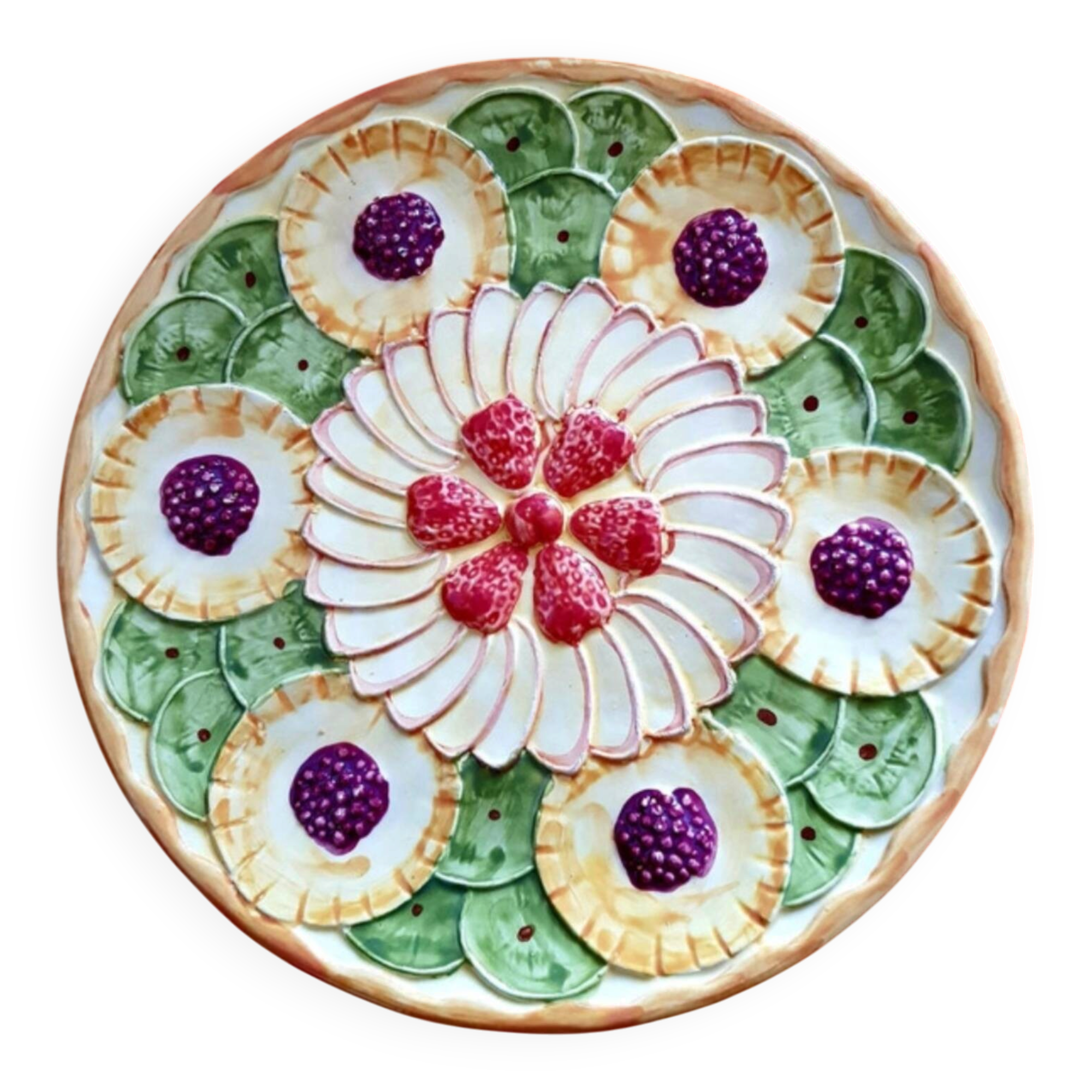 Large Barbotine pie plate
