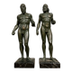 bronze sculptures with a green patina representing the Riace warriors