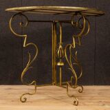 Console French half-moon of metal and marble