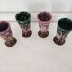 Set of 4 mazagrans (glass cups) signed Morvan Gaston Gaubier 60s
