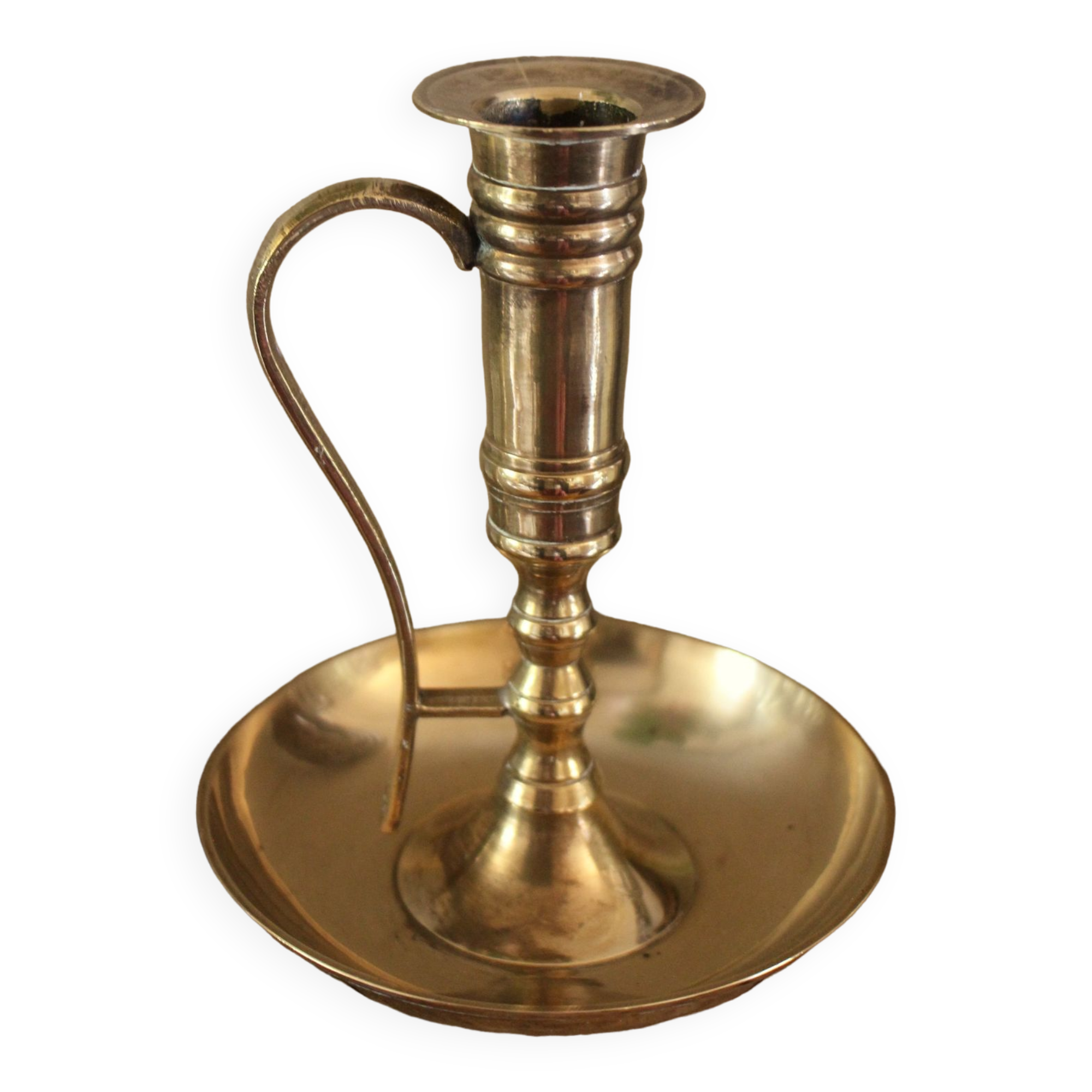 Cellar Rat candle holder brass high binet rings
