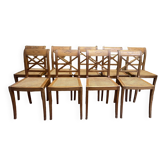 Suite of 9 Empire style cane chairs - Consulate