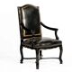 Lacquered and carved moulded wooden armchair