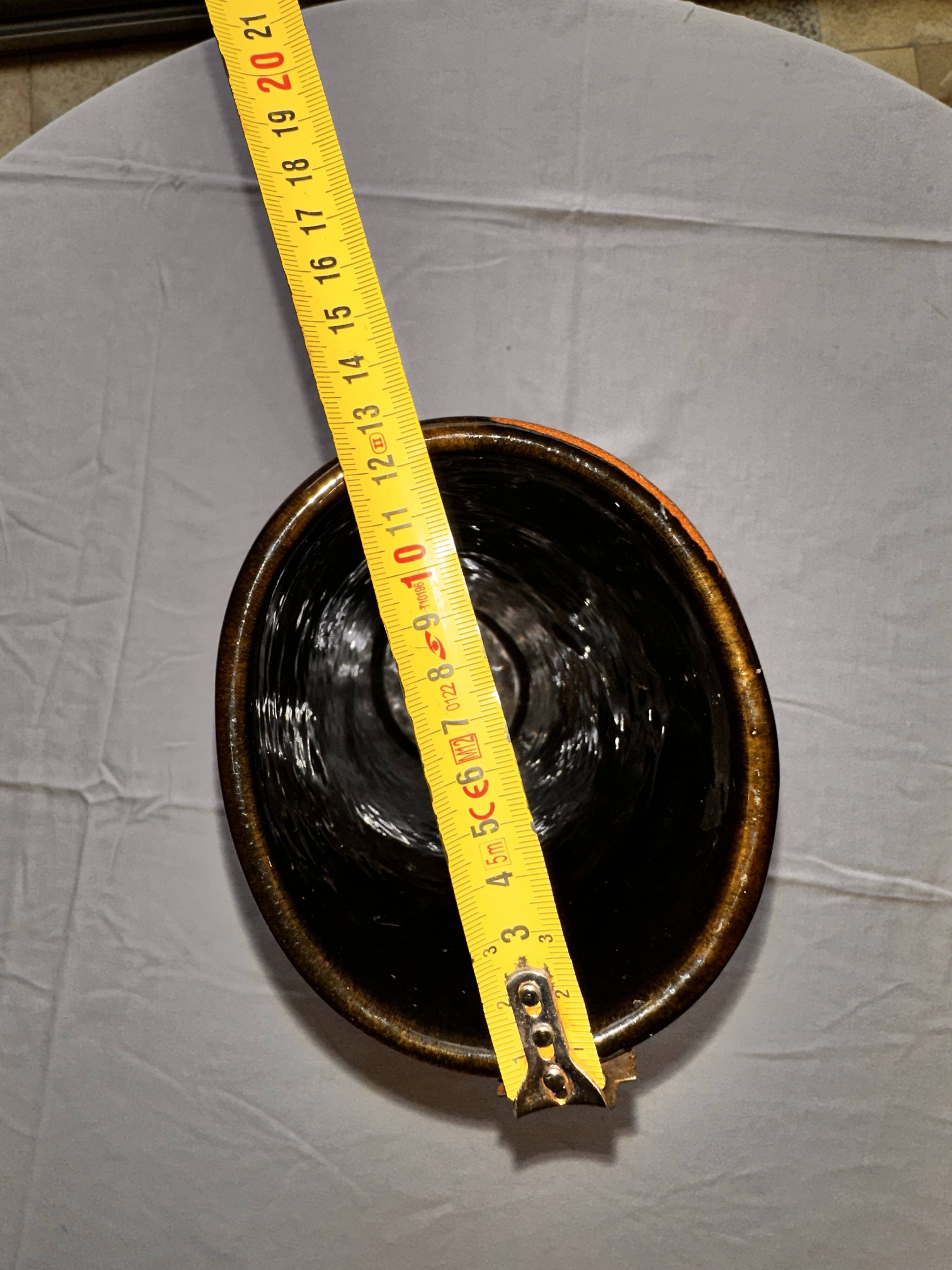 Large tubular ceramic vase Jean Varoqueaux for Périgord pottery