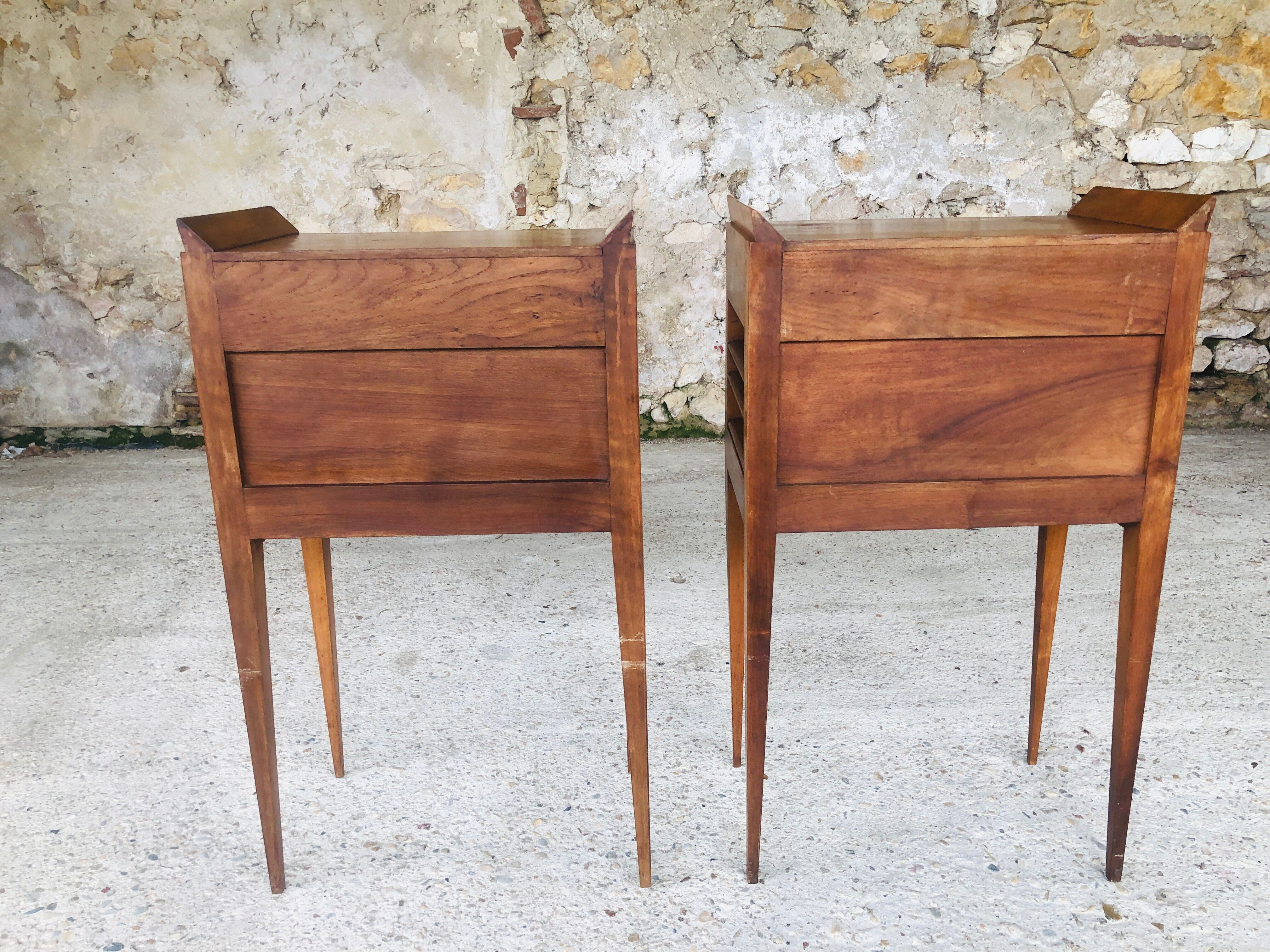 Pair of Italian bedsides, Art deco 50s