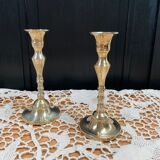 Set of 2 brass candle holders