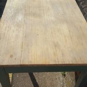 Table de ferme d'appoint patine turquoise