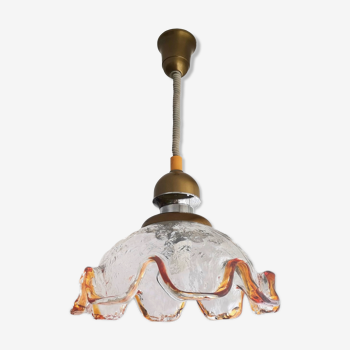 Italian 60s Murano glass pull down lamp