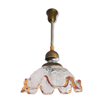 Italian 60s Murano glass pull down lamp