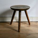 Tabouret tripode, produit dans les Vosges ( Gerardmer), années 50