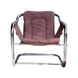 Postmodern chrome accent chaise longue