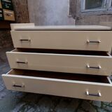 Chest of drawers 50s relooked ivory