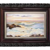 Cuadro antiguo del mar al óleo firmada. Marina al oleo firmada.