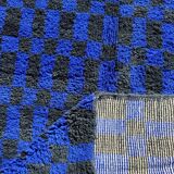 Large Moroccan Berber rug in blue and black 200x300 cm in wool