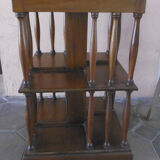 Mahogany rolling library with green leather top